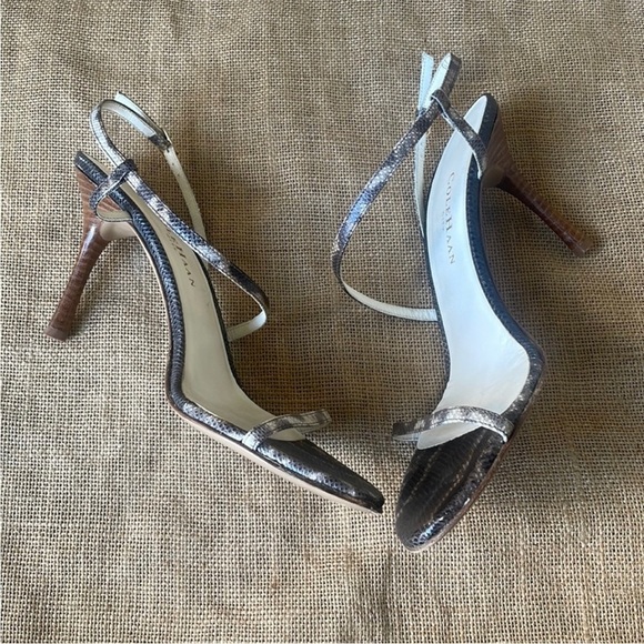 Cole Haan City Genuine, Snakeskin Heel Strap Sexy Size 9 1/2 B - Picture 1 of 13